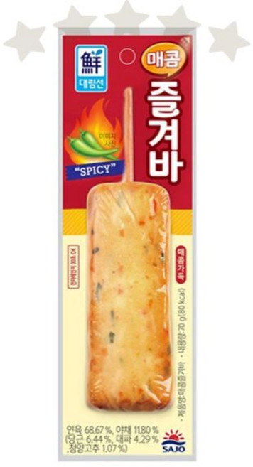 매운맛 어묵 바 크래미 맛살 스틱 냉장 보관 도시락 반찬 간식 술안주 분식 재료, 1g, 1개