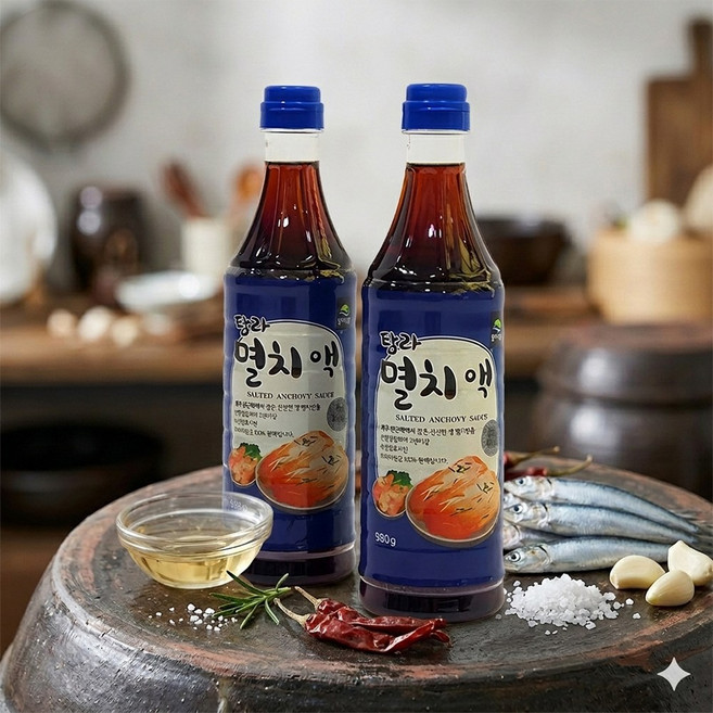 탐라식품 맛있는 국산 천연조미료 발효식품 비리지않은 멸치액젓 100% 원액 무첨가, 2개, 980ml