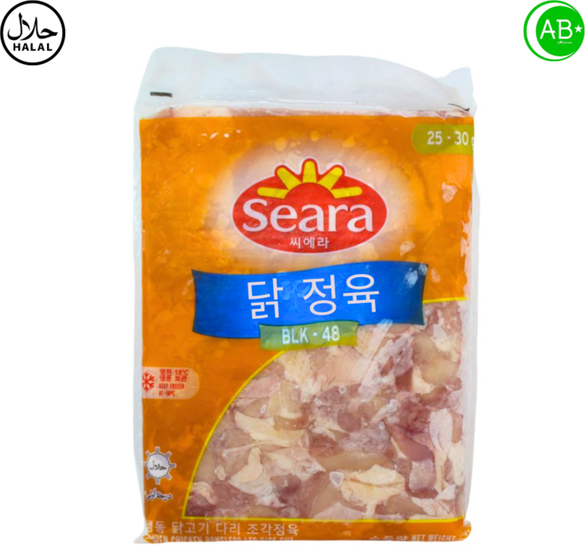 Halal Chicken Leg boneless Seara Brazil 할랄 닭다리살 씨에라 브라질, 1개, 2kg