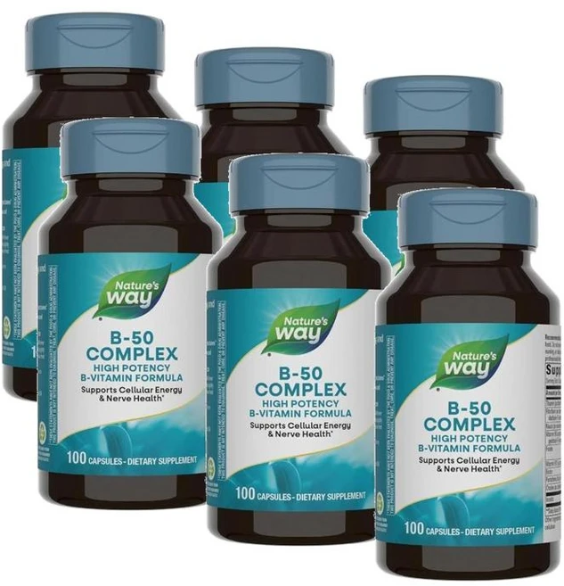네이처스웨이 비타민 B-50 컴플렉스 캡슐 Nature's Way Vitamin B-50 Complex, 6개, 100정 - 쿠팡