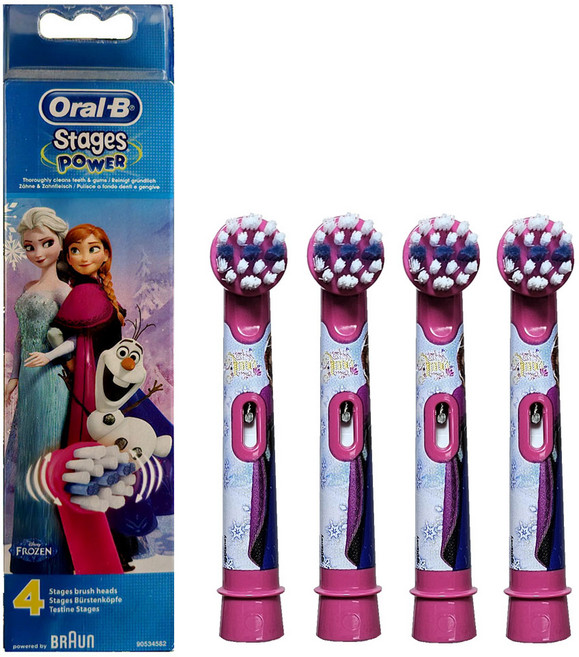 유아전동칫솔모 리필모 총 4 개 어린이 전동칫솔모 겨울왕국 교체용모, 4개, EB10