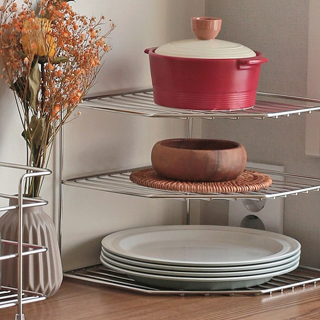 주방 코너선반 싱크대 상부장 하부장 선반 벽 언더 스텐, 정리랙, 1개