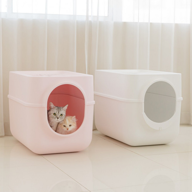 가또페로 국산 초대형 특대형 대형 냥변기 점보 고양이 화장실, 밀크화이트, 1개