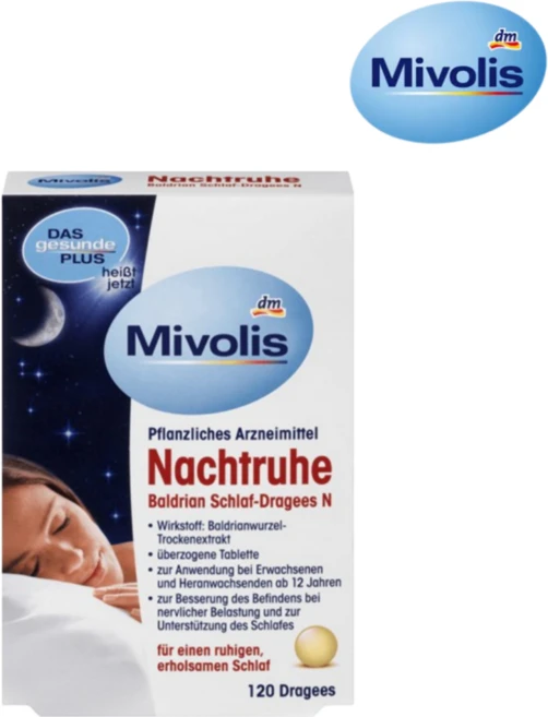 미볼리스 수면 보조제 긴장 완화 수면 지원 독일 데엠 천연 수면 보조제, 2개, 120정 - 쿠팡