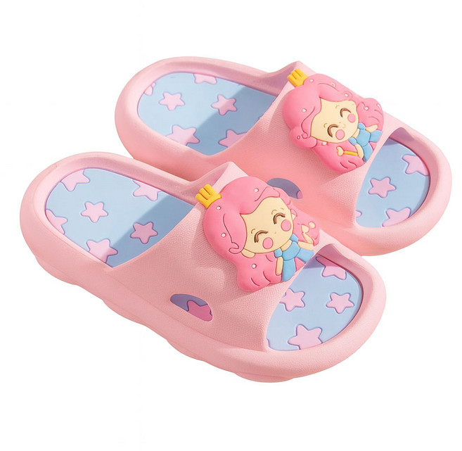 공주공룡 아기욕실화 슬리퍼 화장실 미끄럼방지, 핑크, 1개
