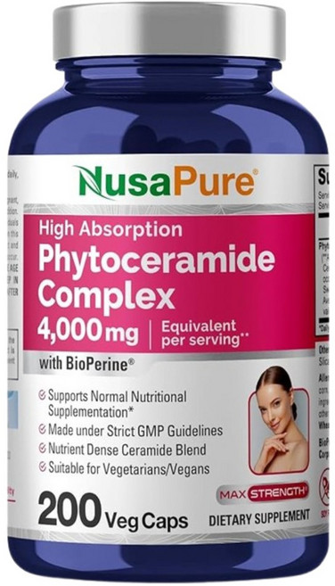 누사퓨어 피토세라마이드 4000mg 200캡슐 Phytoceramides, 200정, 1개