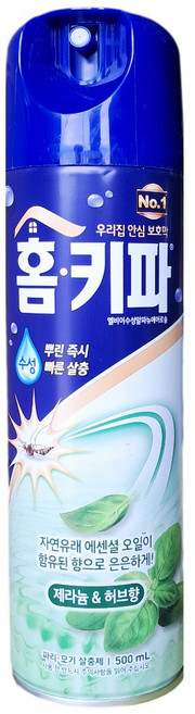 홈키파 제라늄허브향 엘비이 수성알파 뉴에어로솔 500ml, 1개