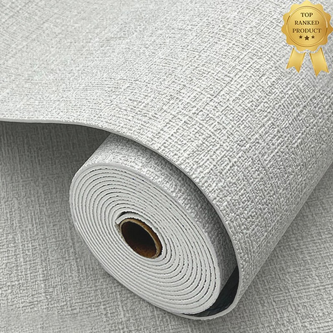 Fowod 대용량 롤 접착식 곰팡이 방지 벽지 내구성 좋은 고급 만능 풀바른벽지, 실버그레이