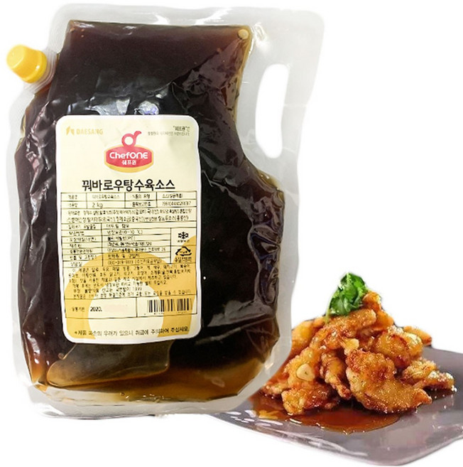 쉐프원 꿔바로우 탕수육 소스 2kg 냉장 박스 배송, 냉장.쉐프원 꿔바로우 탕수육 소스 2kg, 1개