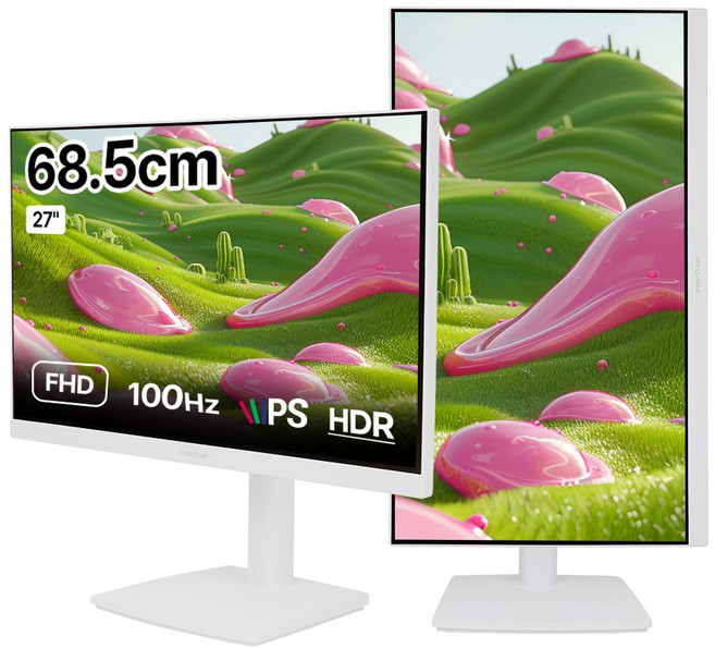 인터픽셀 IP2728 FHD IPS 100Hz 화이트 사무용 피벗 컴퓨터 모니터 아이케어, IP2728(무결점), 69cm