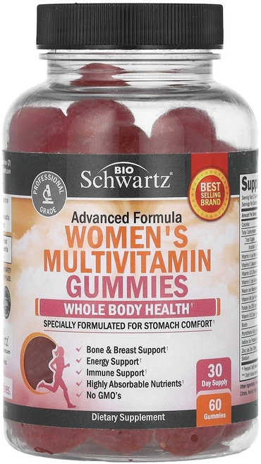 BioSchwartz Women's Multivitamin Gummies Advanced Formula 60 Gummies, BioSchwartz, Women's Multivita, 1개 - 쿠팡