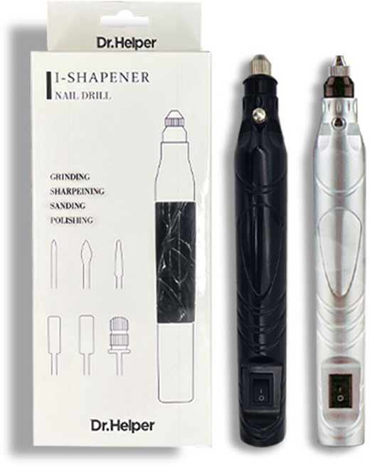 두꺼운 손톱발톱가는거 닥터헬퍼 전동아이샤퍼 큐티클제거기 관리 정리도구 스케일링기계 다듬기, 블랙, 1개