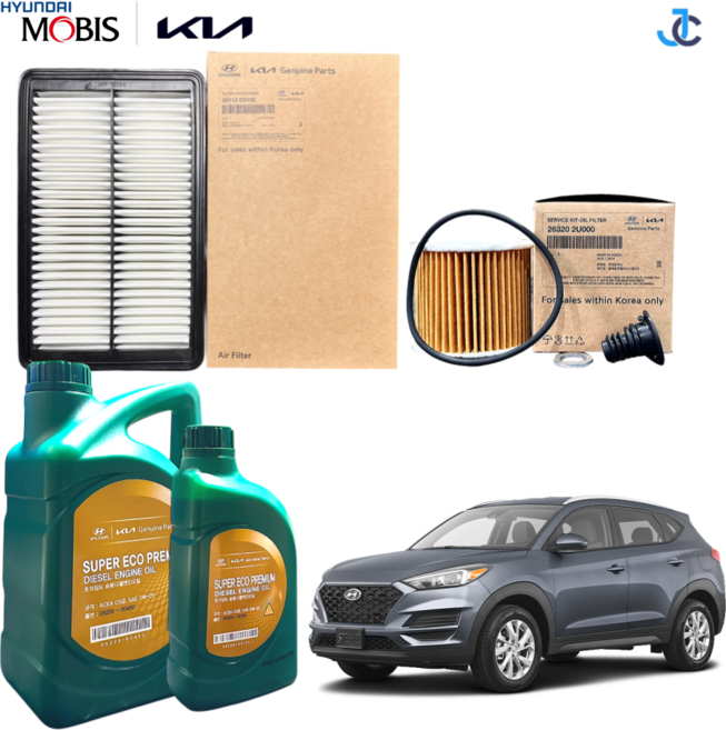 현대 올뉴투싼 TL 18년형 순정 엔진오일세트, 1세트, 1.6 디젤 5L 0W20