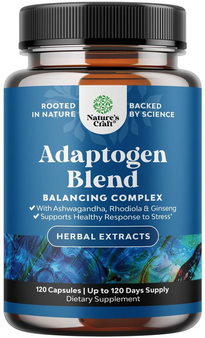 네이처스크래프트 아답토젠 블렌드 허벌 추출물 아슈와간다 캡슐, 1개, 120정