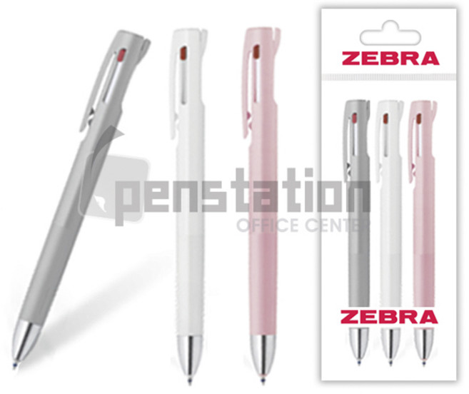 제브라 블렌 3C 3색 볼펜 세트, 0.5mm 그레이1+화이트1+핑크1 세트, 1개