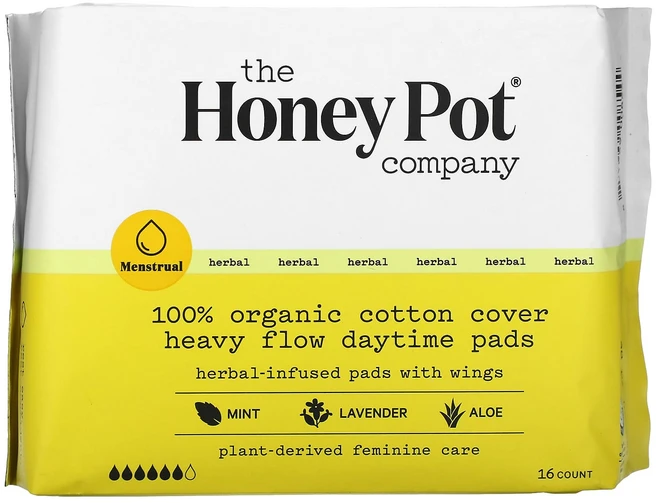 The Honey Pot Company 100% 유기농 순면 커버 헤비 플로 주간 패드 16개입, TheHoneyPotCompany100유기농순면커버헤비, 1개 - 쿠팡