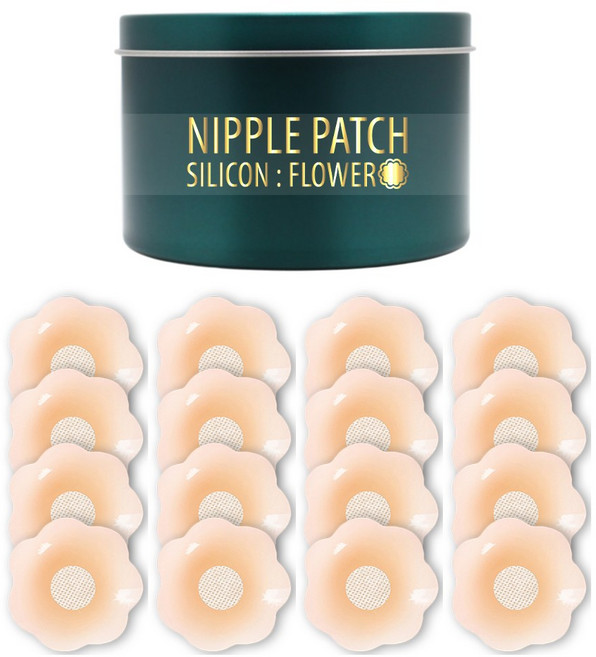 지알비 실리콘 플라워 니플패치 16p, 1개