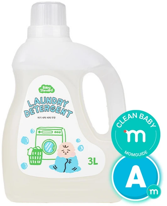 베이비스탠다드 아기 세제 무향 비건 유아 중성 세탁세제 액상 대용량 고농축, 1개, 3L - 쿠팡