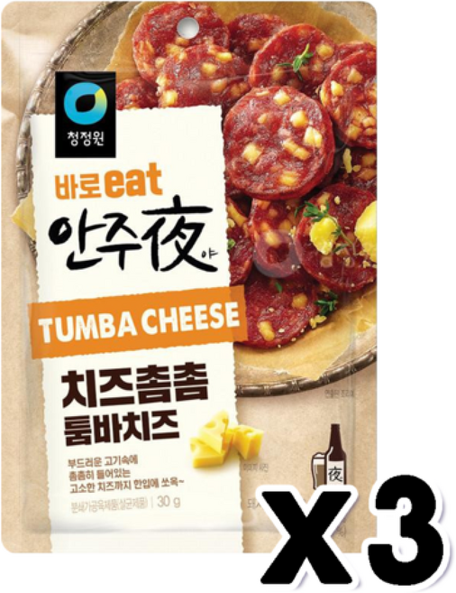 안주야 치즈촘촘 툼바치즈육포 술안주간식, 30g, 3개