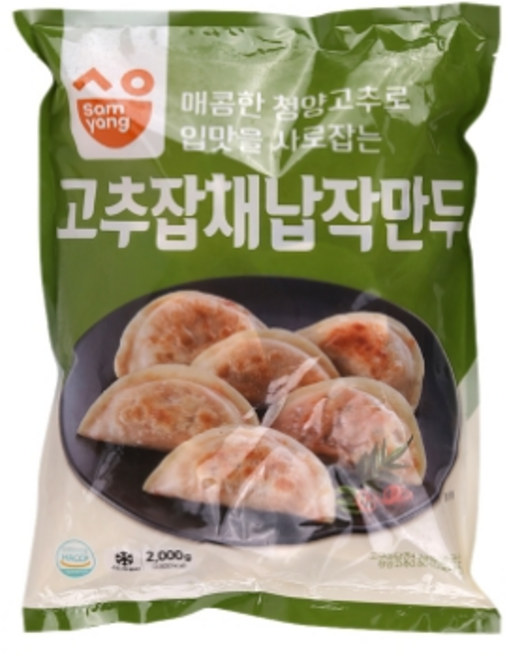 삼양 고추잡채납작만두 2kg, 19개