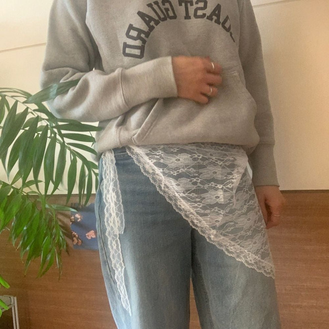 레이스 랩스커트 레이어드 치마 블랙화이트 2종 ond+0310Ab