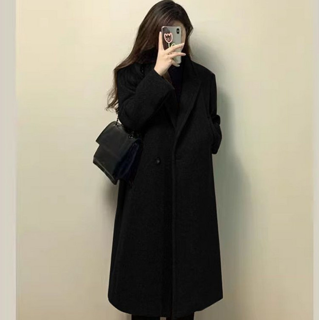 Seofst 여성 겨울 롱 울 코트 테일러드핏