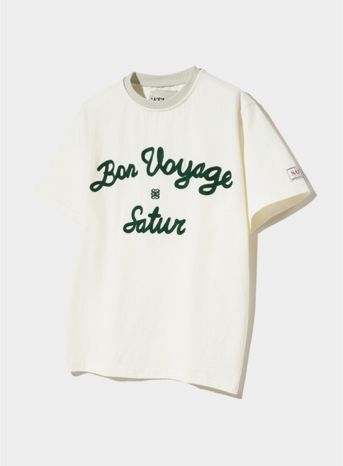 SATUR 刺繡T恤 SEVENTEEN S.COUP同款 短袖, Pine Green