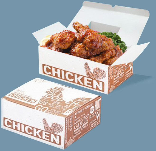 더블패키지 치킨박스 닭강정 튀김 223호 종이 포장용기, 1박스