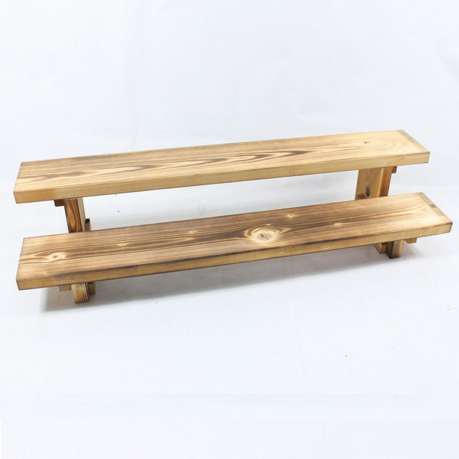 그린데이 국산 원목 2단 화분 받침대 화분대-계단형 화분받침대 화분대, 1개