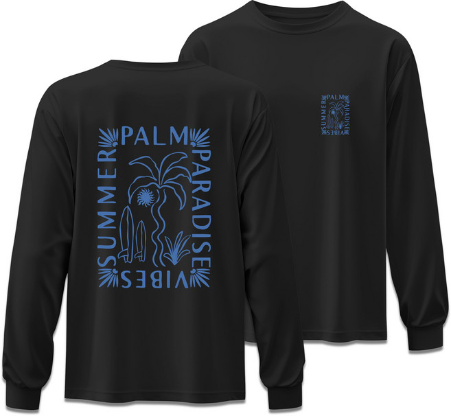 오버핏 긴팔 래쉬가드 써머팜 파라다이스