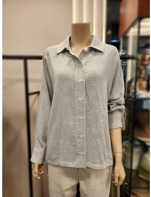 [BCBG] 비씨비지 언발 스트라이프 블라우스 B5B6G495