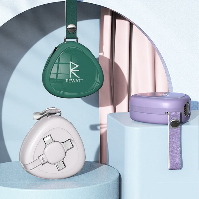 리와트 3in1 고속충전 릴케이블 갤럭시 아이폰 모든 스마트폰 충전가능 길이조절 KC-331R, 1개, 2) 퍼플, 1.13m