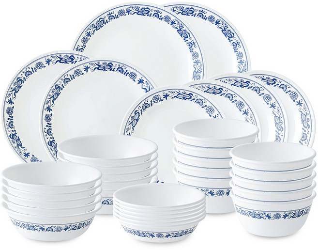 코렐 올드타운블루 10인 34P 원형 홈세트, 혼합, 1세트