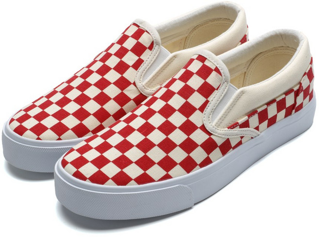 SNRD 남녀공용 캔버스 슬립온 체크 스니커즈 캐주얼 단화 SN618