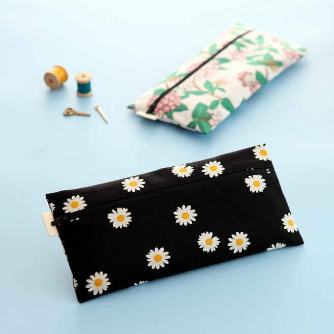 [DIY키트 패키지] 천필통만들기 지퍼필통만들기 필통만들기세트 납작지퍼필통2 나미꼬퀼트, 블루시바견