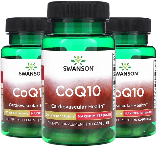 스완슨 CoQ10 최대 강도 200mg 캡슐 30정, 3개 - 쿠팡