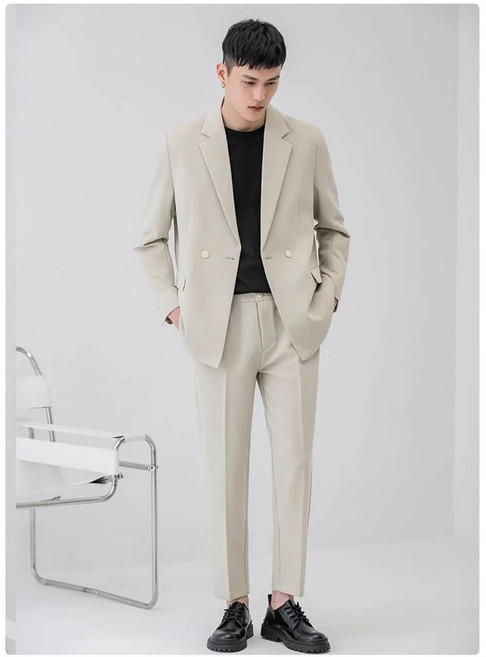 패션고리 남성 카라넥 원버튼 수트 정장세트 HM029