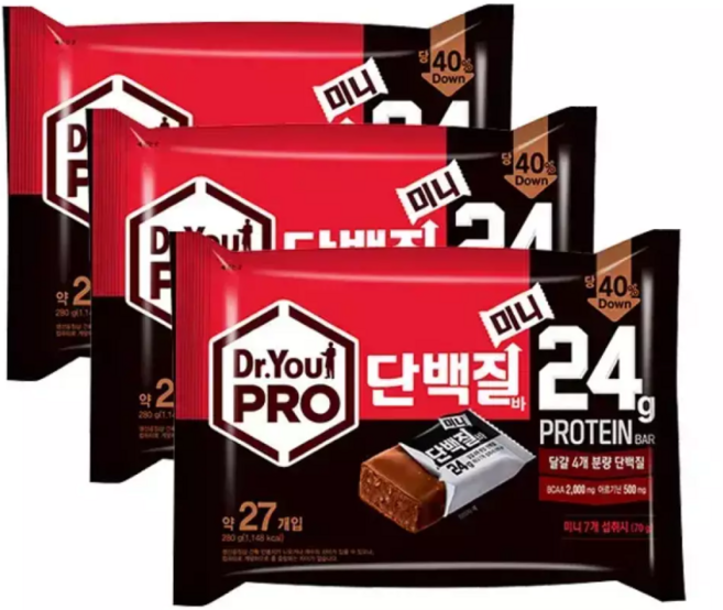 오리온 닥터유프로 단백질바 미니 280g 3개