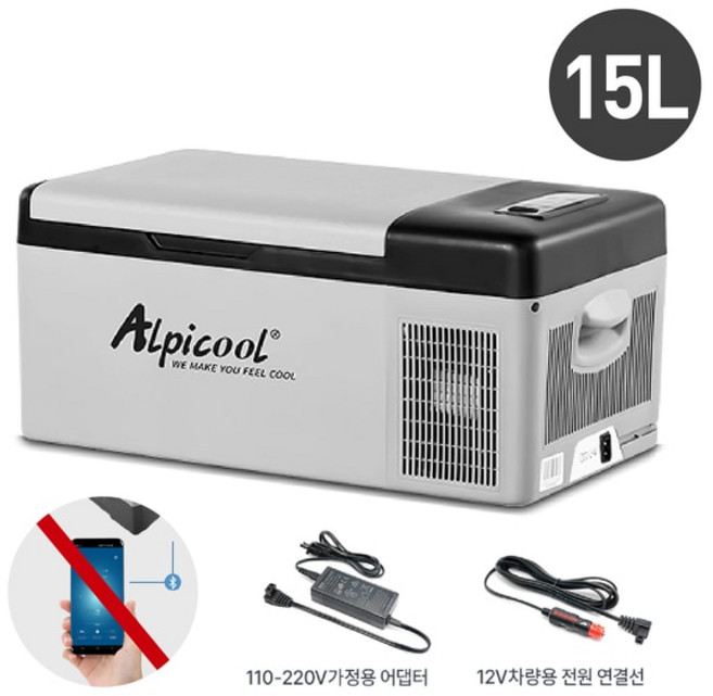 Alpicool 알피쿨 15L/20L/25L K25 차량용냉장고 미니냉장고 냉장고 캠핑 소형 냉동고 12V 압축기 휴대용 쿨러 220V 가정용 차량 트럭 아이스박스 차량용 알피쿨, C15L, 1.C15L