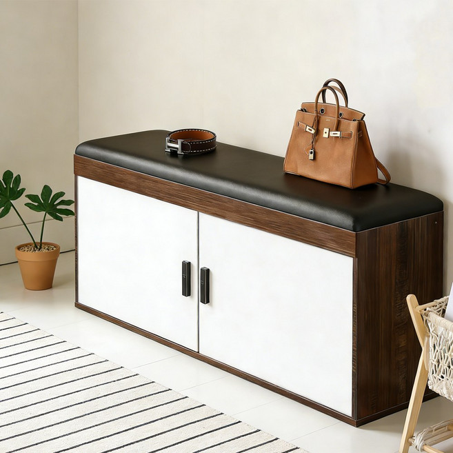 신발장 현관벤치 신발장의자 다용도 수납장 가정용 신발수납거치대, 1단, 화이트1000MM