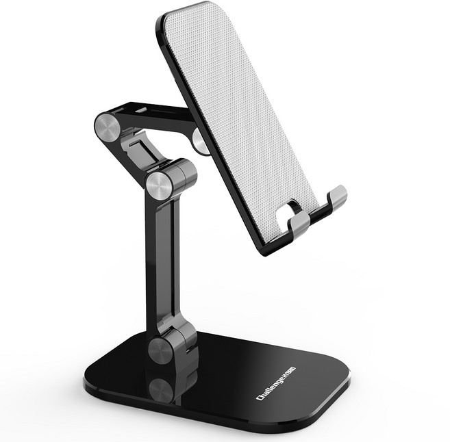 챌린지하이브리드 스마트폰 태블릿PC 접이식 탁상 거치대 CH-12OS, 블랙, 1개