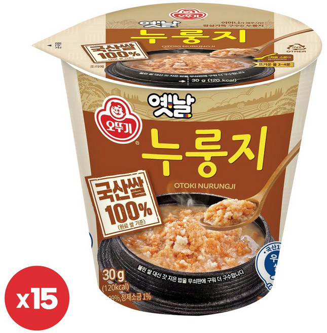 오뚜기 옛날 구수한 누룽지, 30g, 15개