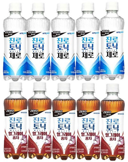 하이트진로 토닉워터 제로 300ml 2종 혼합 5개씩 (제로기본+얼그레이홍차)