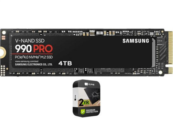 삼성전자 MZ-V9P4T0B/AM 990 PRO PCIe 4.0 NVMe M.2 SSD 4TB 번들 2년 CPS 강화 보호 팩 포함, 1개