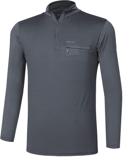 [이지바이] 남성 가슴포켓 스판 집업 긴팔 티셔츠_작업복 코어액션