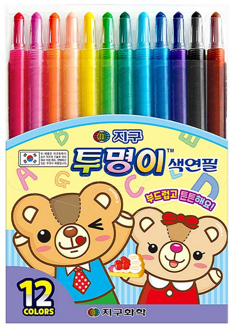 지구화학 투명이 색연필 12종 세트, 12색, 1개