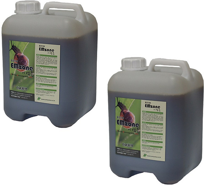 이엠하우스 천연 탈취제 냄새제거 대용량 EM 이엠 원액 텃밭 비료 수질 개선제 10L 2통 말통 벌크, 2개