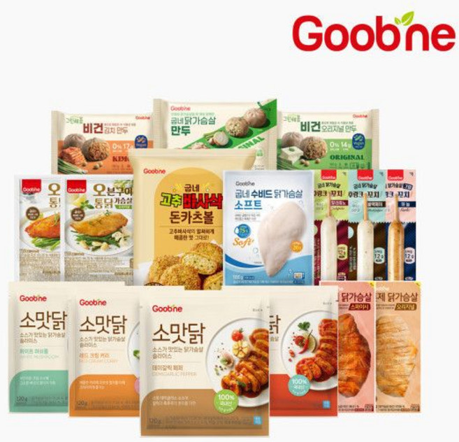 굽네 훈제 닭가슴살 혼합 2종 20팩 외, 20개