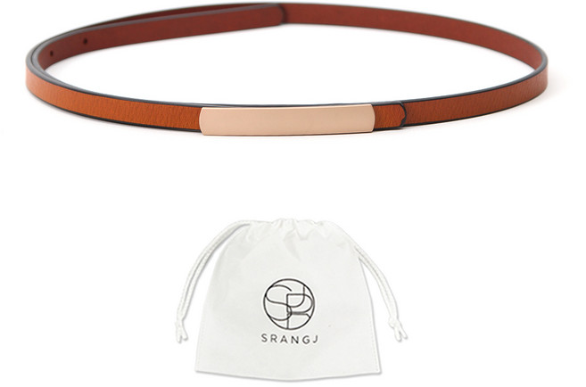 에스랑제이 여성 슬림 원피스 얇은 가죽 벨트