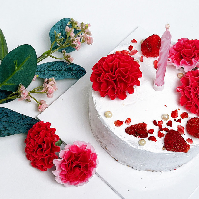 카네이션 머랭 1BOX 레드 어버이날 스승의날 케이크 머핀 데코장식 하나베이킹푸드, 1박스, 520g